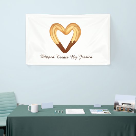 Hartvormige Churro gedompeld in chocolade Spandoek (Beurs)