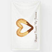 Hartvormige Churro gedompeld in chocolade Spandoek (Verticaal)