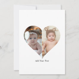 Hartvormige collage met 2 foto's feestdagenkaart