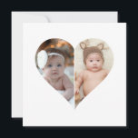 Hartvormige collage met 2 foto's kaart<br><div class="desc">Dit aangepaste hartvormige fotontwerp arrangeert je favoriete herinneringen mooi in de vorm van een hart, als symbool voor liefde en verbondenheid. Ideaal voor speciale gelegenheden zoals jubileumfeesten, trouwfeesten of Valentijnsdag, dit ontwerp belicht je gekoesterde momenten betekenisvol en artistiek. De unieke lay-out creëert een visueel boeiend aandenken, ideaal om te geven...</div>