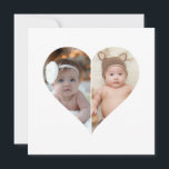 Hartvormige collage met 2 foto's kaart<br><div class="desc">Dit aangepaste hartvormige fotontwerp arrangeert je favoriete herinneringen mooi in de vorm van een hart, als symbool voor liefde en verbondenheid. Perfect voor speciale gelegenheden zoals jubileumfeesten, trouwfeesten of Valentijnsdag, dit ontwerp belicht je gekoesterde momenten betekenisvol en artistiek. De unieke lay-out creëert een visueel boeiend aandenken, ideaal om te geven...</div>