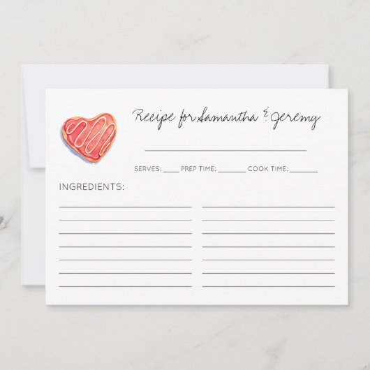 Hartvormige Cookie Vrijgezellenfeest Recept Kaarte Kaart (Voorkant)