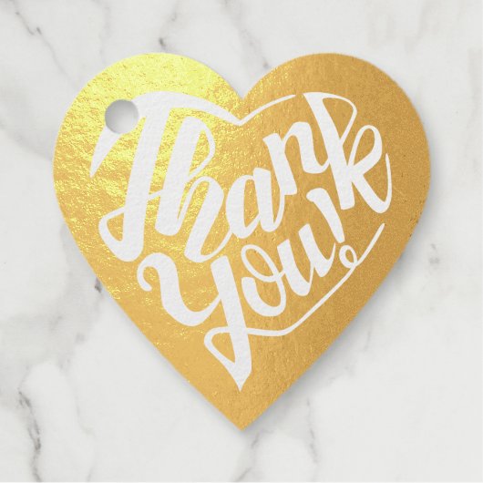 Hartvormige dank u in 8 talen Folie Label (Voorkant)