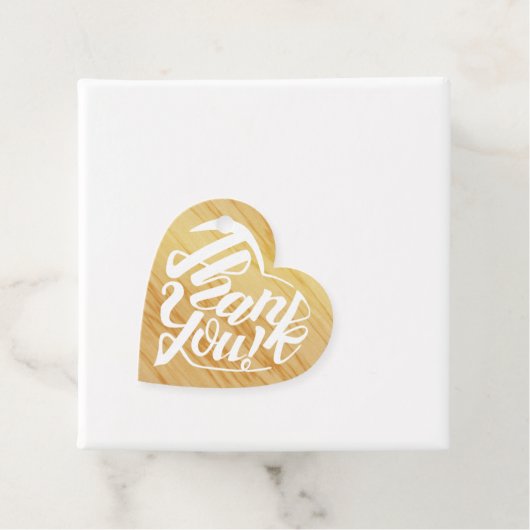 Hartvormige dank u in 8 talen kalligrafie bedankjes labels (In situ)