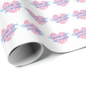 Hartvormige dankbaarheid in kanji op dankjewel cadeaupapier (Rol Hoek)