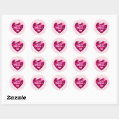 Hartvormige diamant Valentijnsdag Ronde Sticker (Vel)