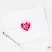 Hartvormige diamant Valentijnsdag Ronde Sticker (Envelop)