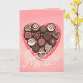 Hartvormige doos chocolade Valentijnsgroet Kaart (Gele Bloem)