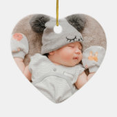 Hartvormige eerste kerst als grootouders keramisch ornament (Achterkant)
