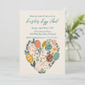 Hartvormige Eieren en Bloemen Paaseierjacht Kaart (Staand voorkant)