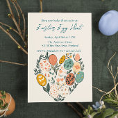 Hartvormige Eieren en Bloemen Paaseierjacht Kaart