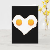 Hartvormige eieren Liefde Gebakken ei Funny Valent Kaart (Gele Bloem)