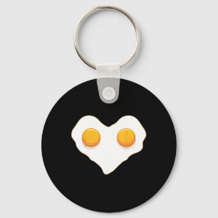 Hartvormige eieren liefde gebakken ei Funny Valent Sleutelhanger