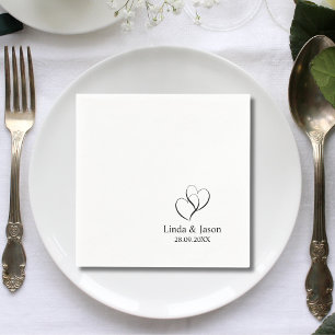 Hartvormige Elegante Persoonlijke Trouwcocktail Servet