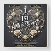 Hartvormige elegantie voor Jubilea Vierkante Klok (Voorkant)