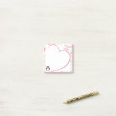Hartvormige en Kawaii Pinguïn roze post-it notitie Post-it® Notes (Op bureau)
