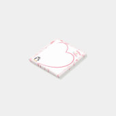 Hartvormige en Kawaii Pinguïn roze post-it notitie Post-it® Notes (Schuin)