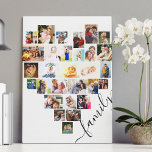 Hartvormige foto collage familie script wit canvas afdruk<br><div class="desc">Maak je eigen canvas met 29 favoriete foto's. De fotosjabloon is opgezet om een hartvormige fotocollage te maken, met je foto's in een mix van portret-, landschaps- en vierkante Instagram-formaten. Upload je foto's van boven naar beneden, rij voor rij. Het ontwerp heeft een witte achtergrond en het woord "family" is...</div>