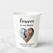 Hartvormige foto Forever in ons hart Papieren Bekers (Achterkant)