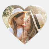 Hartvormige foto gepersonaliseerde liefde hart sticker (Voorkant)