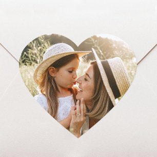 Hartvormige foto gepersonaliseerde liefde hart sticker