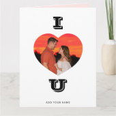 Hartvormige foto I Love U Valentijn Kaart (Voorkant)