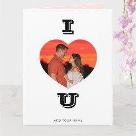 Hartvormige foto I Love U Valentijn Kaart