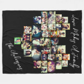 Hartvormige fotocollage afbeelding raster fleece deken (Voorkant (Horizontaal))