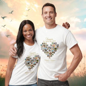 Hartvormige fotocollage rouwviering t-shirt