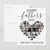 Hartvormige Fotocollage Vaderdagkaart Briefkaart (Voorkant / Achterkant)