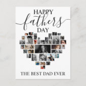 Hartvormige Fotocollage Vaderdagkaart Briefkaart (Voorkant)