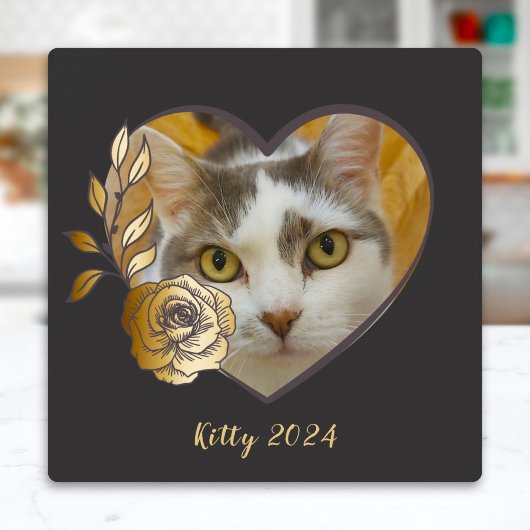 Hartvormige fotolijst met tekst en ezelrug fotoplaat