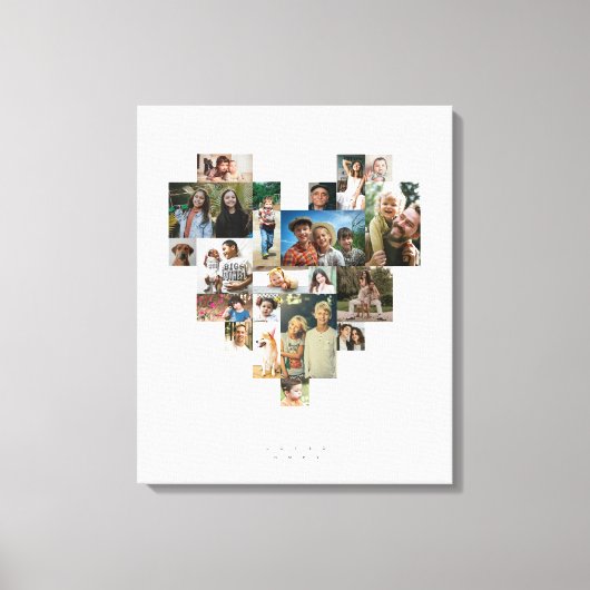 Hartvormige fotomozaïek canvas afdruk (Voorkant)