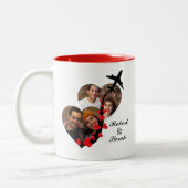Hartvormige Foto's, Namen, Vliegtuig, Valentijnsda Tweekleurige Koffiemok (Links)