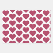 Hartvormige geruite rood roze inpakpapier vel (Voorkant 2)