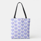 Hartvormige geruite roze blauwe tote bag (Achterkant)
