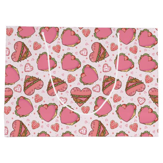 Hartvormige hamburger retro Valentijns Groot Cadeauzakje (Achterkant)