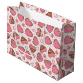 Hartvormige hamburger retro Valentijns Groot Cadeauzakje (Voorkant Gekanteld)