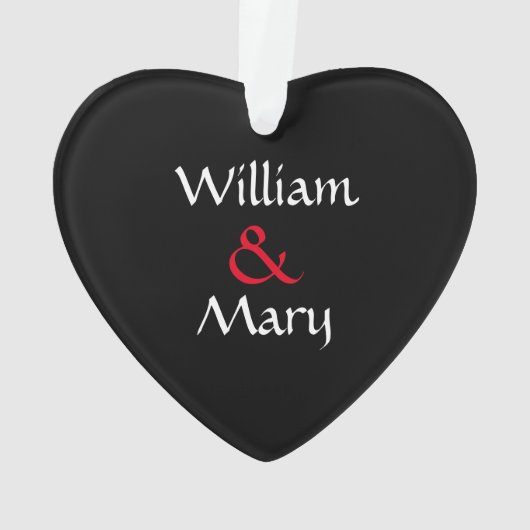 Hartvormige Handen Zwart Wit en Rood Ornament (achterkant)