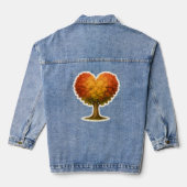 Hartvormige herfstboom denim jacket (Achterkant)