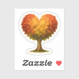 Hartvormige herfstboom sticker