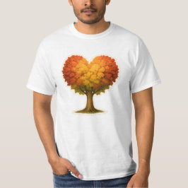 Hartvormige herfstboom t-shirt