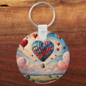 Hartvormige hete luchtballon  sleutelhanger (Voorkant)