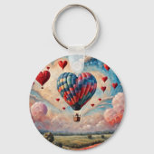 Hartvormige hete luchtballon  sleutelhanger (Achterkant)