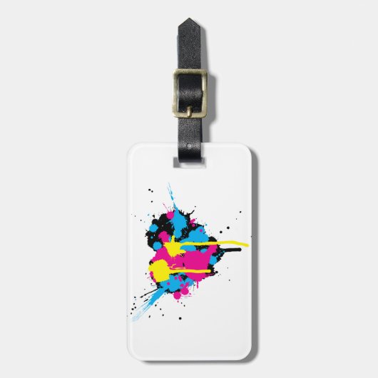 Hartvormige Ink Splatter Bagagelabels (Voorkant verticaal)