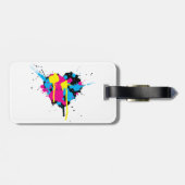 Hartvormige Ink Splatter Bagagelabels (Achterkant horizontaal)