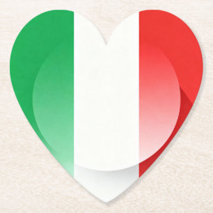 Hartvormige Italiaanse vlag onderzetter