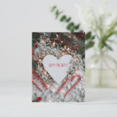 Hartvormige kerstkaart feestdagenkaart (Staand voorkant)