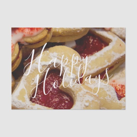 Hartvormige kerstsuiker koekjes rode foto tissuepapier (Voorkant)