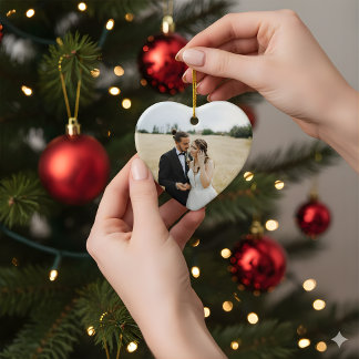 Hartvormige Kerstversiering met Foto | Nieuwgetrou Keramisch Ornament